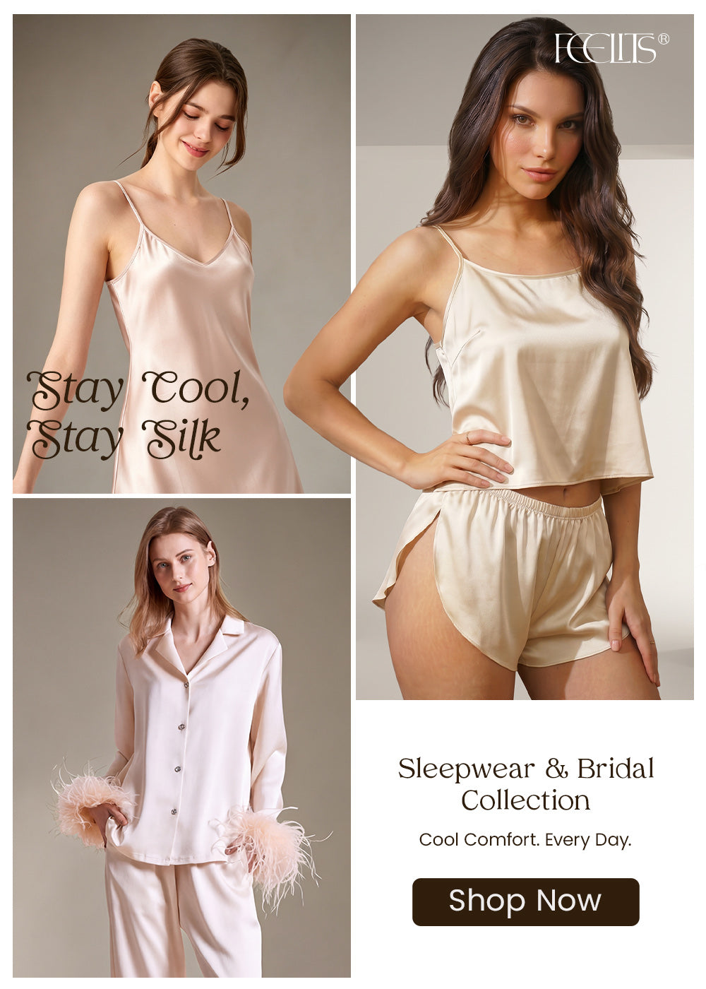 FEELITS mulberry silk underwear and sleepwear homepage image | FEELITS
