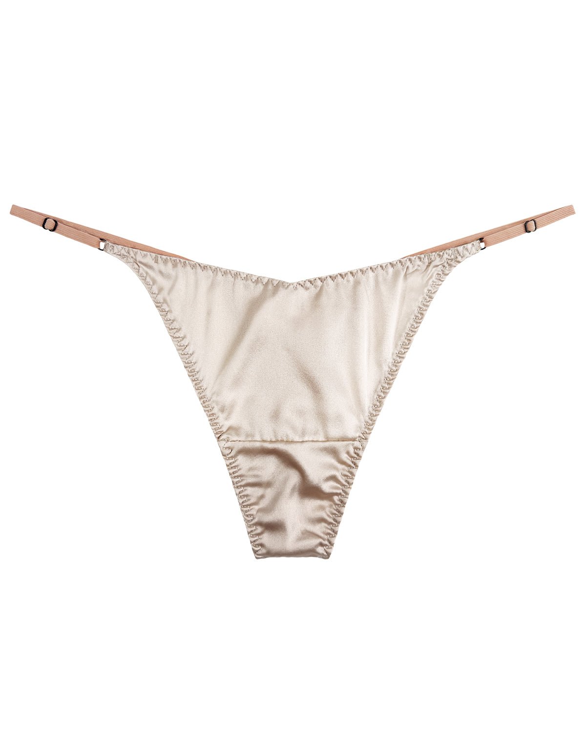 FEELITS TH01 Silk V-Front G-String Panties – 100% Mulberry Silk, Adjustable Ties - FEELITS