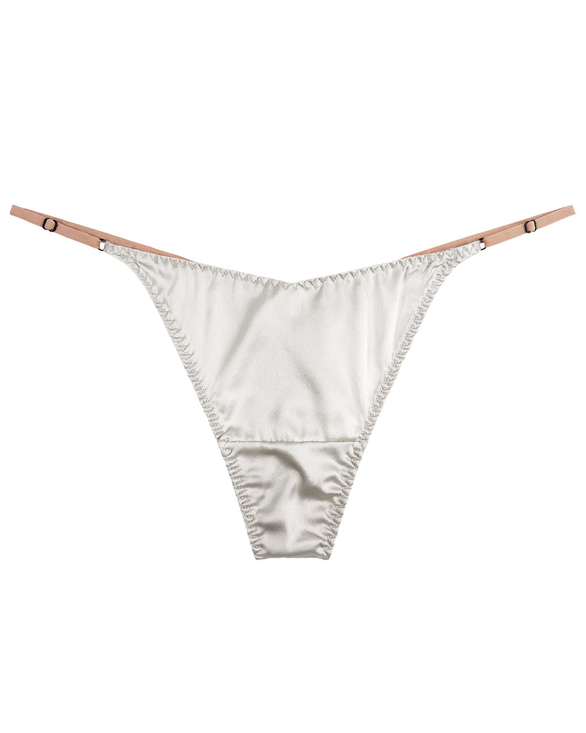 FEELITS TH01 Silk V-Front G-String Panties – 100% Mulberry Silk, Adjustable Ties - FEELITS