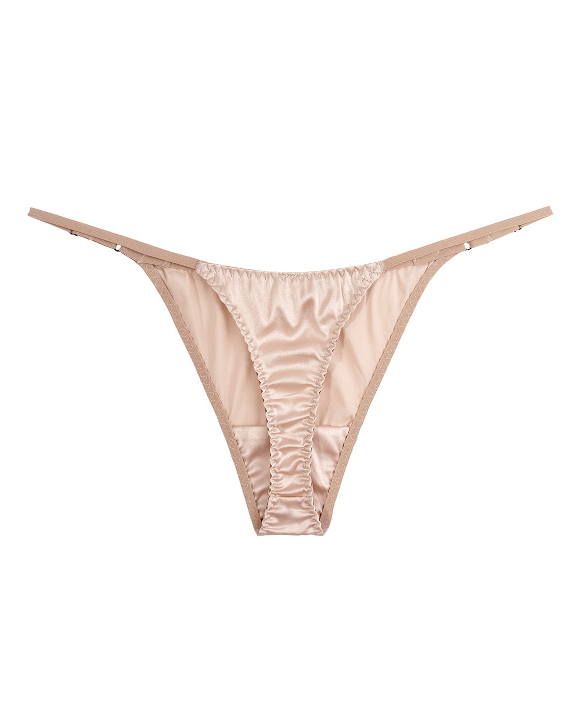 FEELITS TH01 Silk V-Front G-String Panties – 100% Mulberry Silk, Adjustable Ties - FEELITS