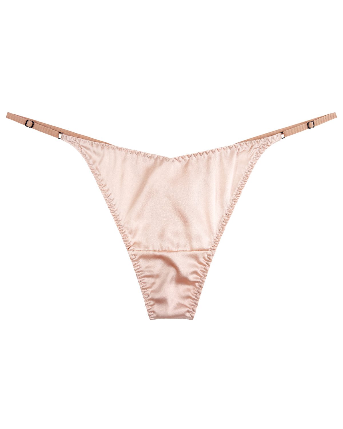 FEELITS TH01 Silk V-Front G-String Panties – 100% Mulberry Silk, Adjustable Ties - FEELITS