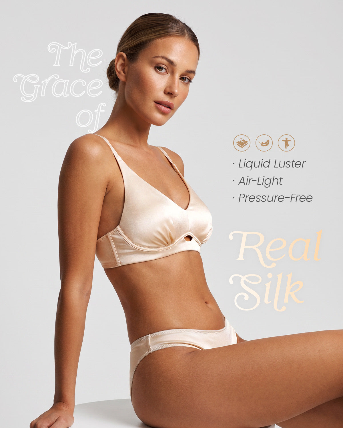 BRA13 silk lace push-up bralette back and strap detail | FEELITS