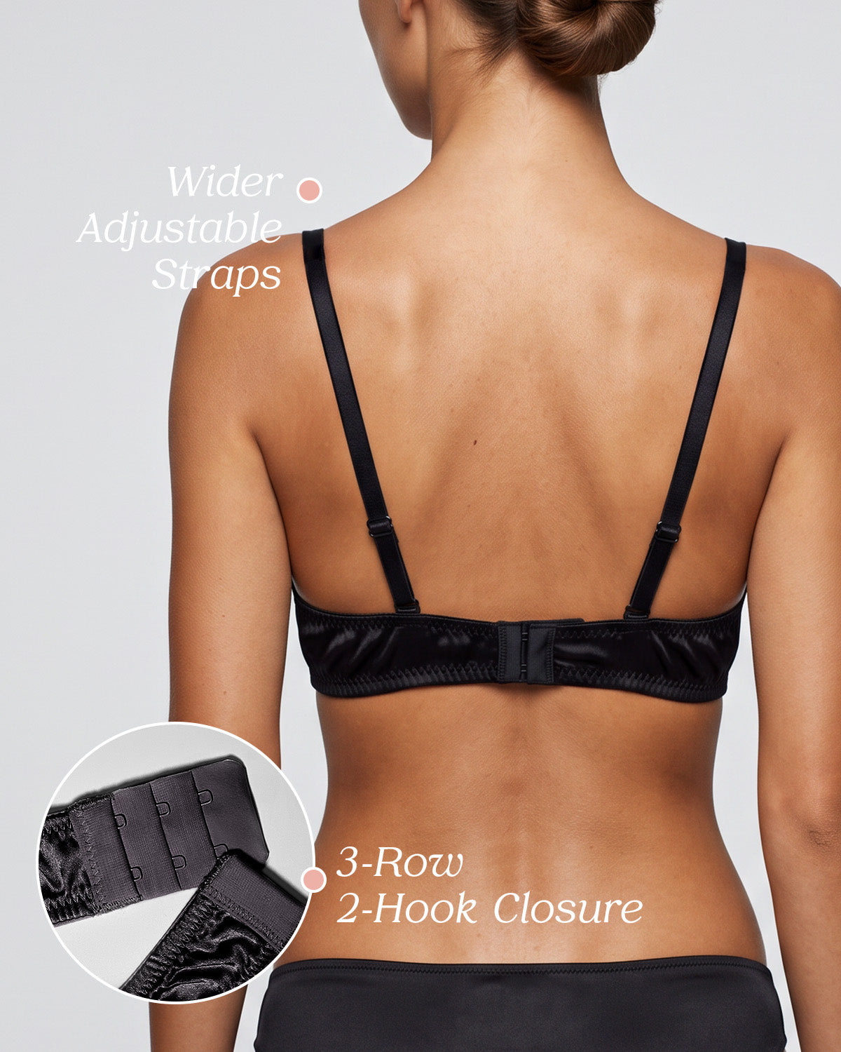 BRA13 mulberry silk push-up bralette lightweight support detail | FEELITS