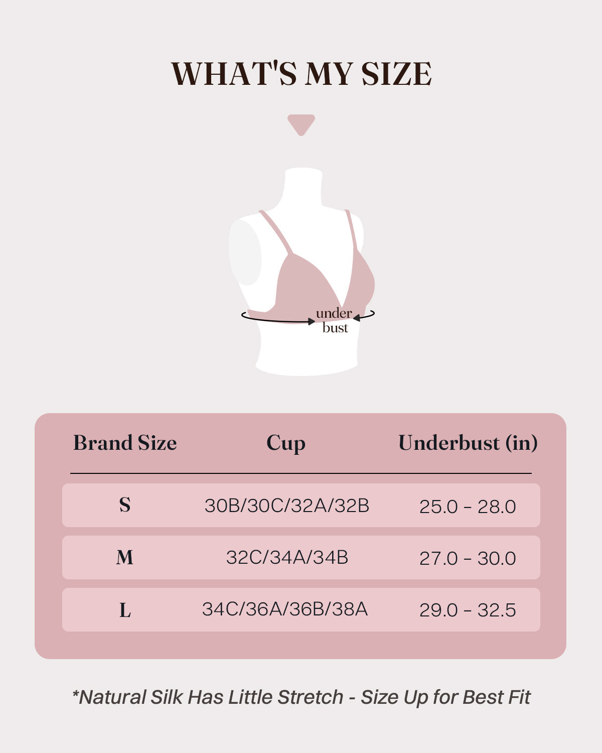 FEELITS BRA17 updated size guide