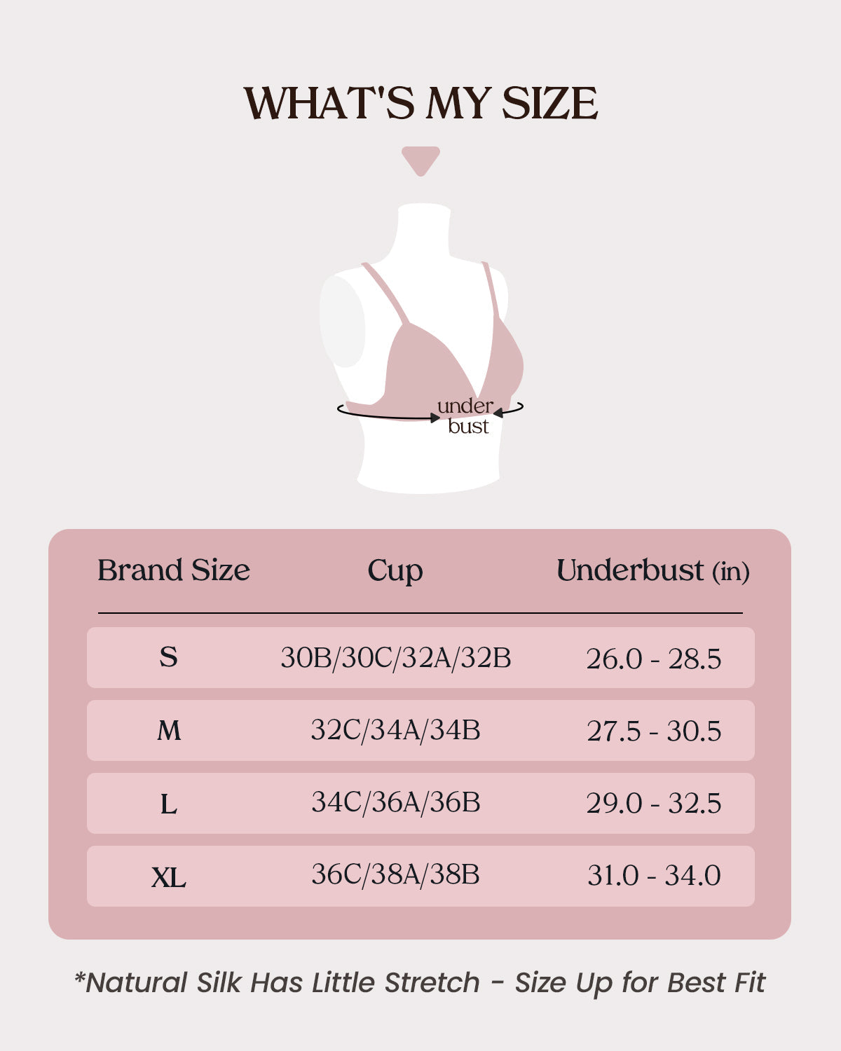 FEELITS BRA13 updated size guide