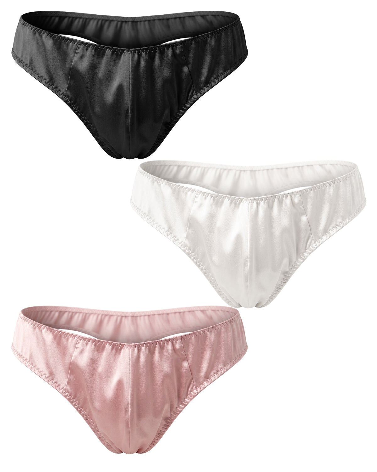 FEELITS THM02 Men's Silk T-Back Thong - 100% Mulberry Silk, Double-Layer Pouch - FEELITS