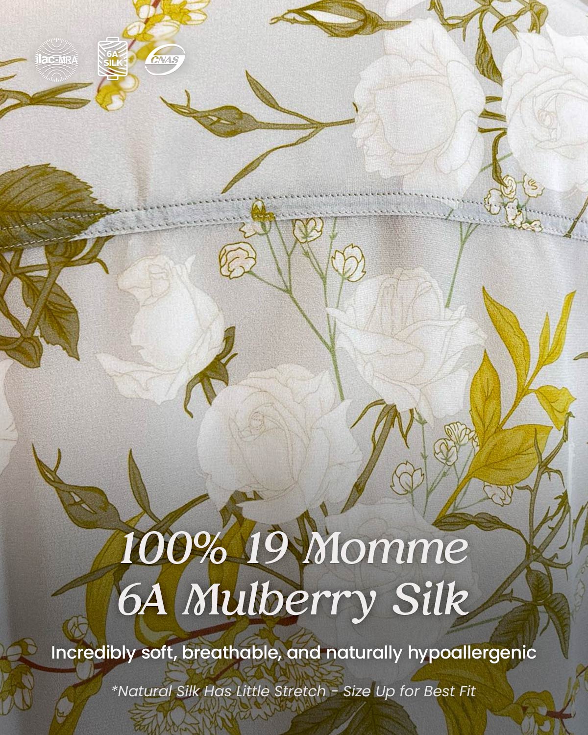 FEELITS JS01 White Florals Mulberry Silk Blouse – 19 Momme Floral Print Lapel Shirt - FEELITS
