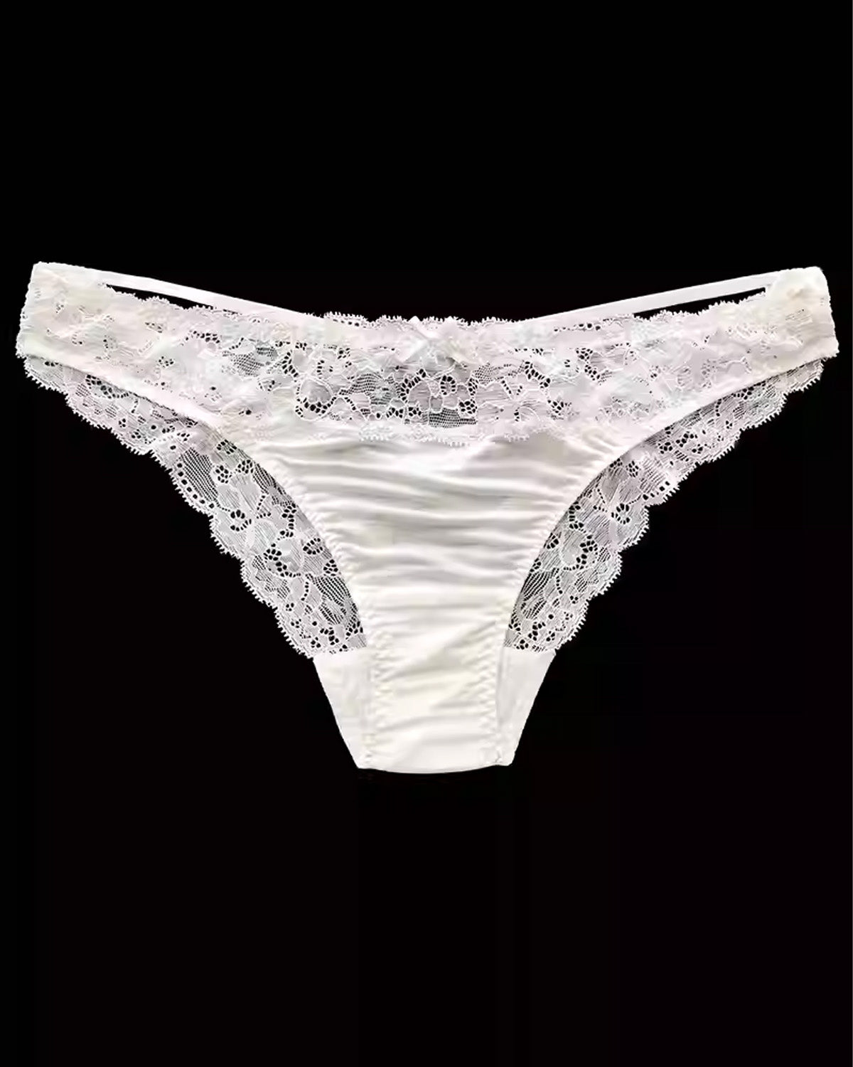 FEELITS SPA44 Mulberry Silk Lace Bikini Panties – Low-Rise, Sheer & Seamless Brief Fit - FEELITS