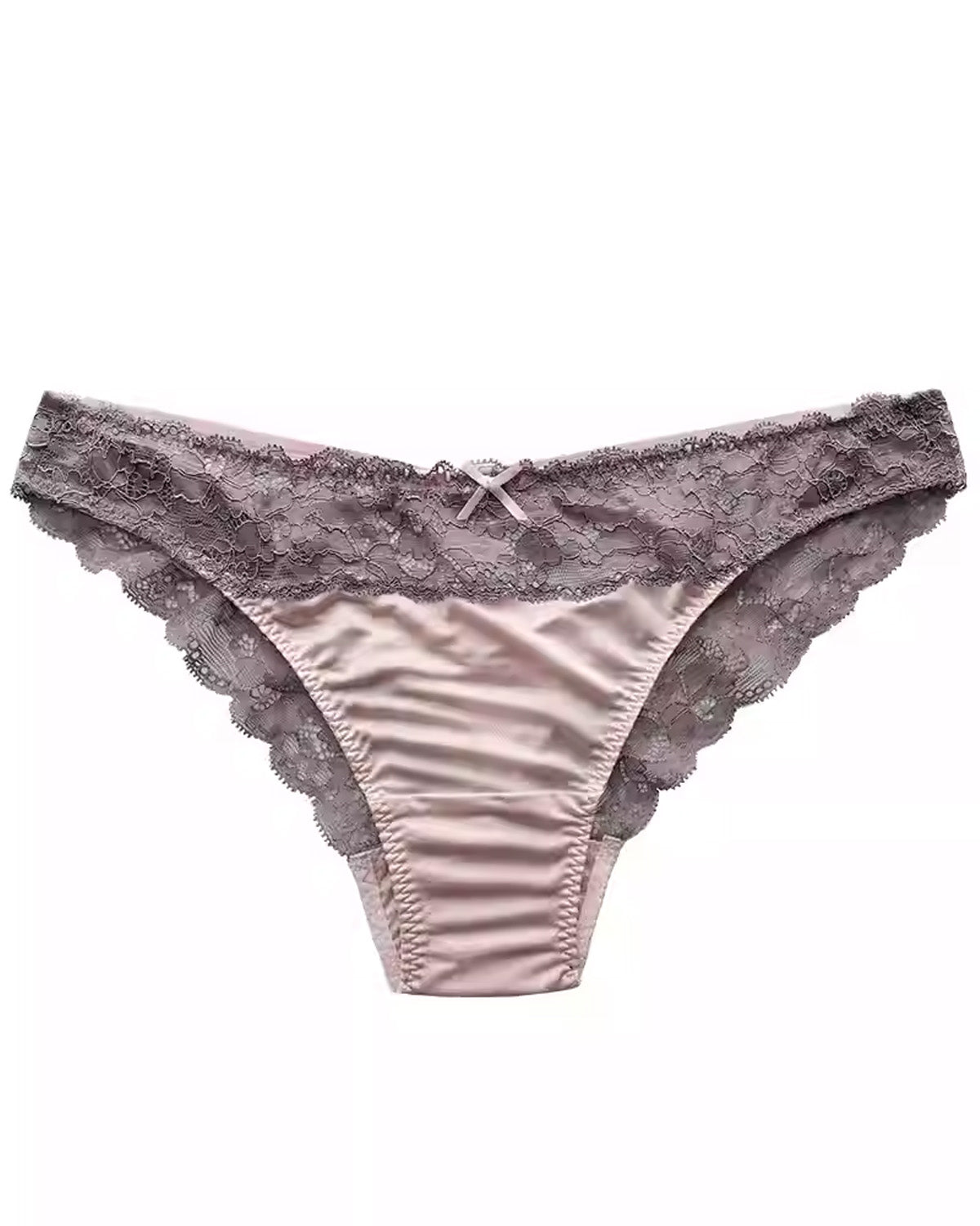 FEELITS SPA44 Mulberry Silk Lace Bikini Panties – Low-Rise, Sheer & Seamless Brief Fit - FEELITS