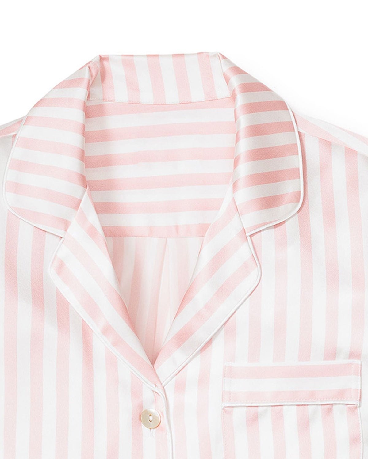FEELITS PA07 Mulberry Silk Striped Pajama Set – Short-Sleeve & Shorts Loungewear for Women - FEELITS