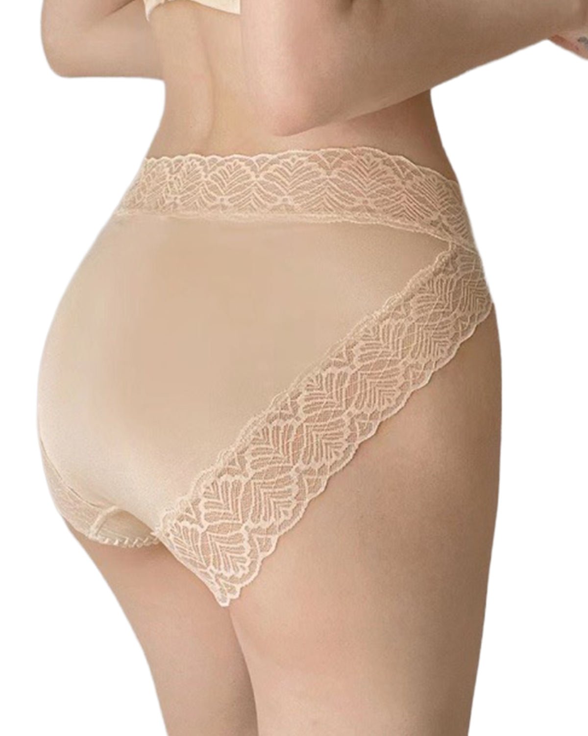 FEELITS KN19 High-Rise Silk Lace Bikini Briefs – 100% 6A Mulberry Silk, Breathable & Quick-Dry - FEELITS