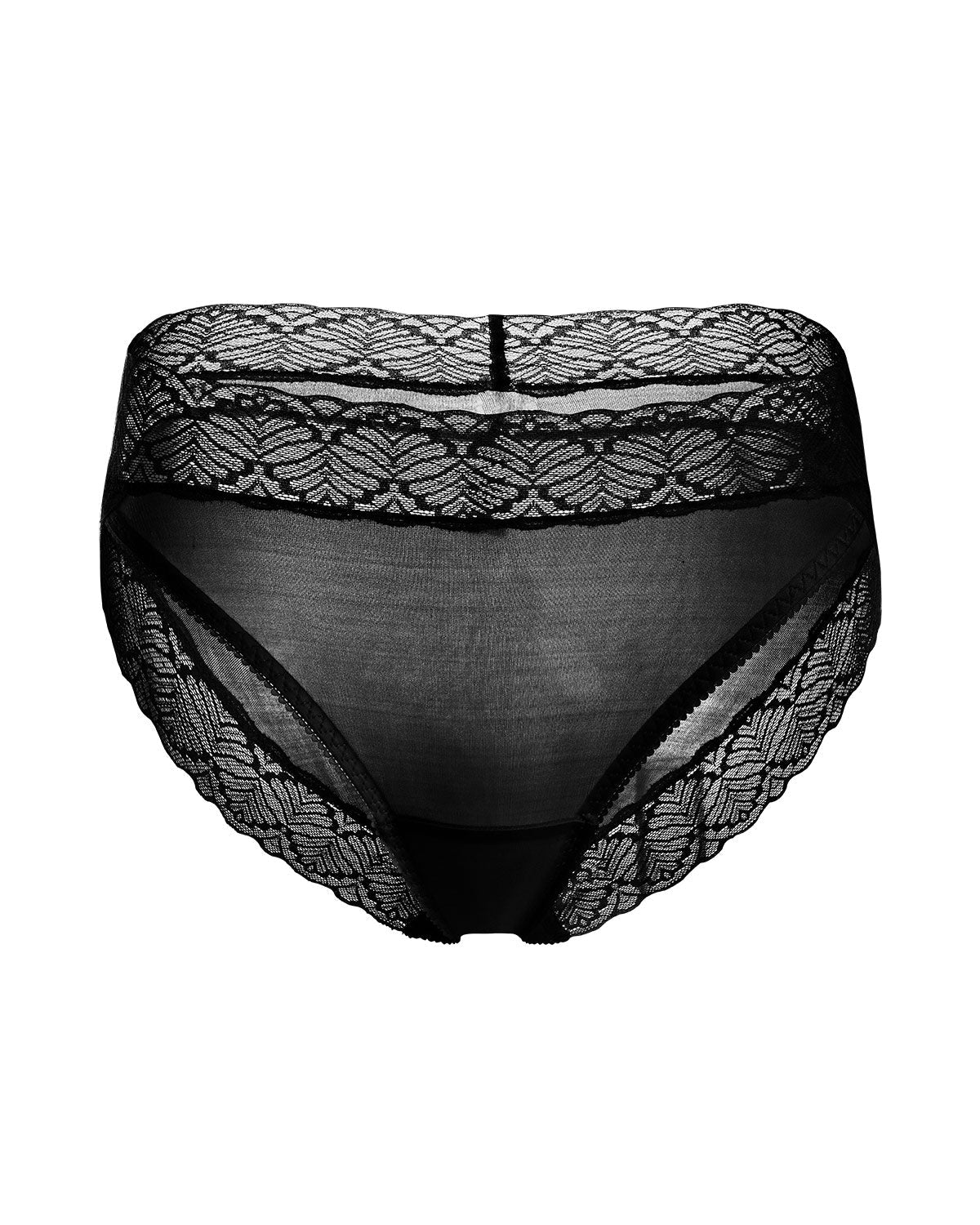 FEELITS KN19 High-Rise Silk Lace Bikini Briefs – 100% 6A Mulberry Silk, Breathable & Quick-Dry - FEELITS