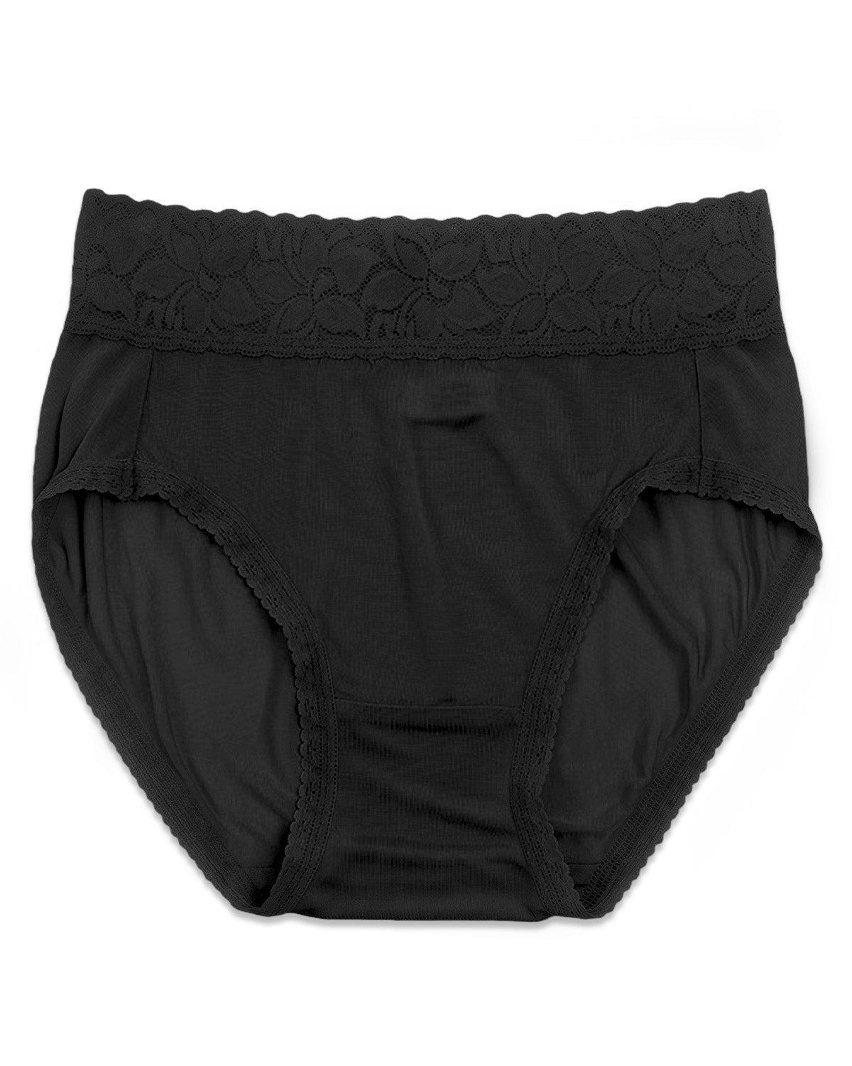 FEELITS KN20 High-Waisted Silk Lace Briefs – 100% 6A Mulberry Silk, Ultra Soft & Breathable - FEELITS