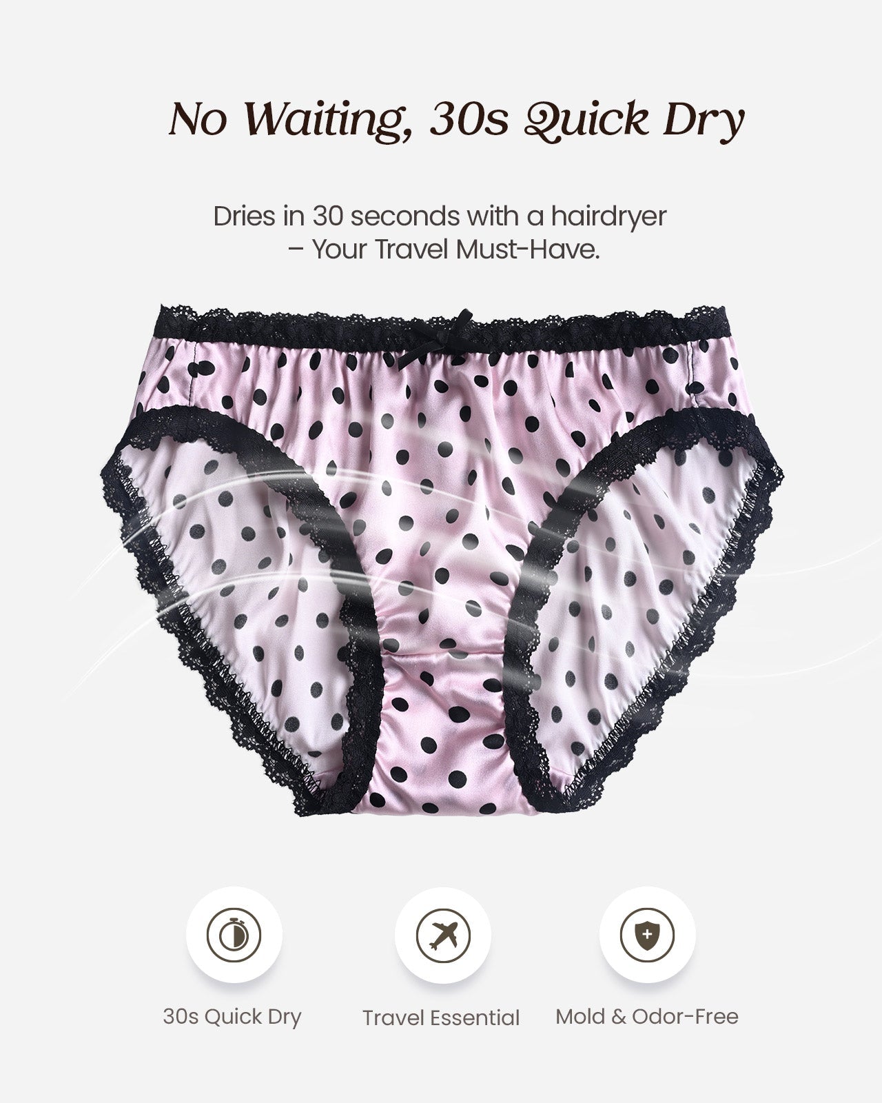 FEELITS KN18 Mid-Rise Bikini Silk Panties – 100% 6A Mulberry Silk, Satin Finish & Breathable - FEELITS