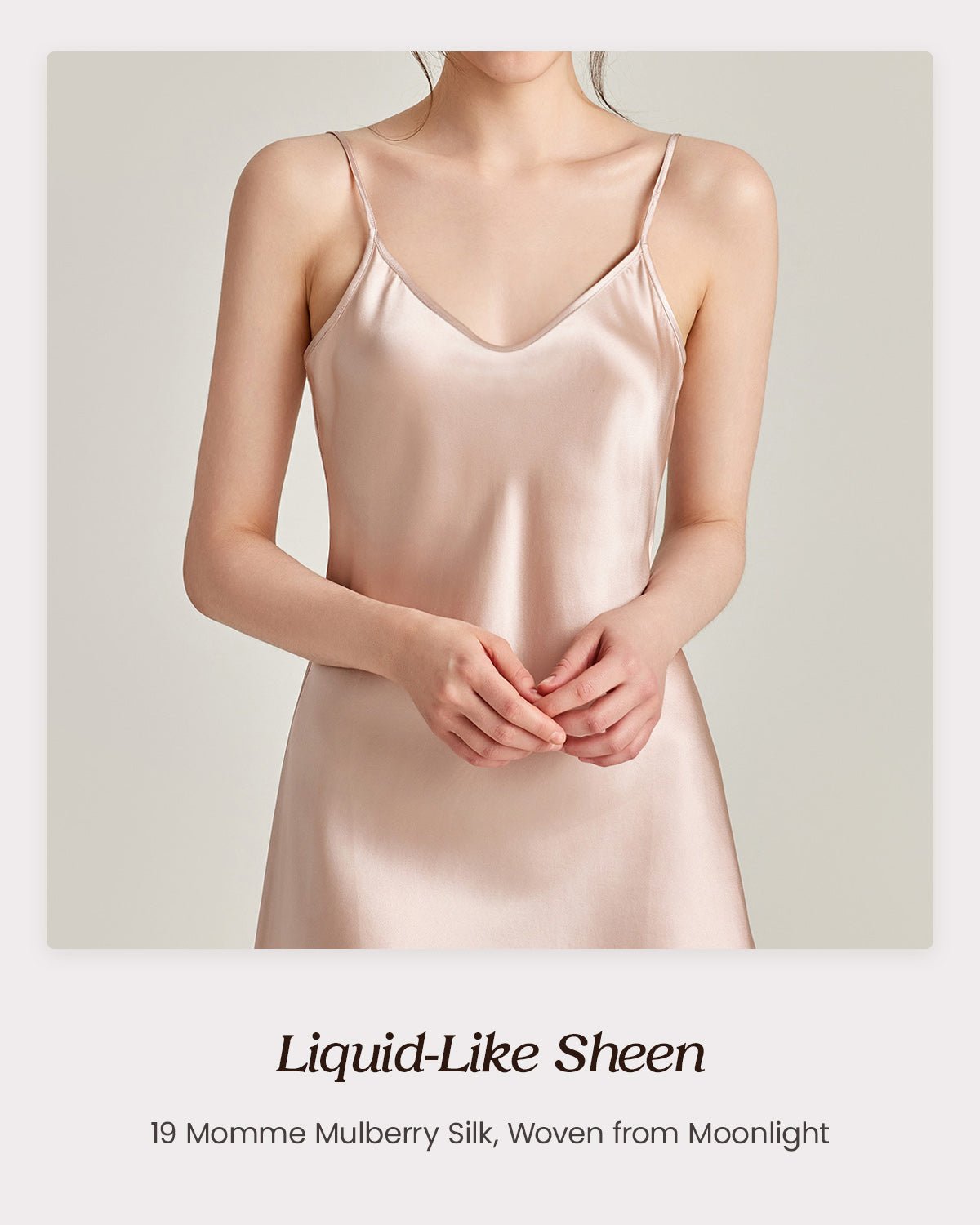 FEELITS NG01 Silk Nightgown – 100% 6A Mulberry Silk, Breathable & Skin-Friendly - FEELITS