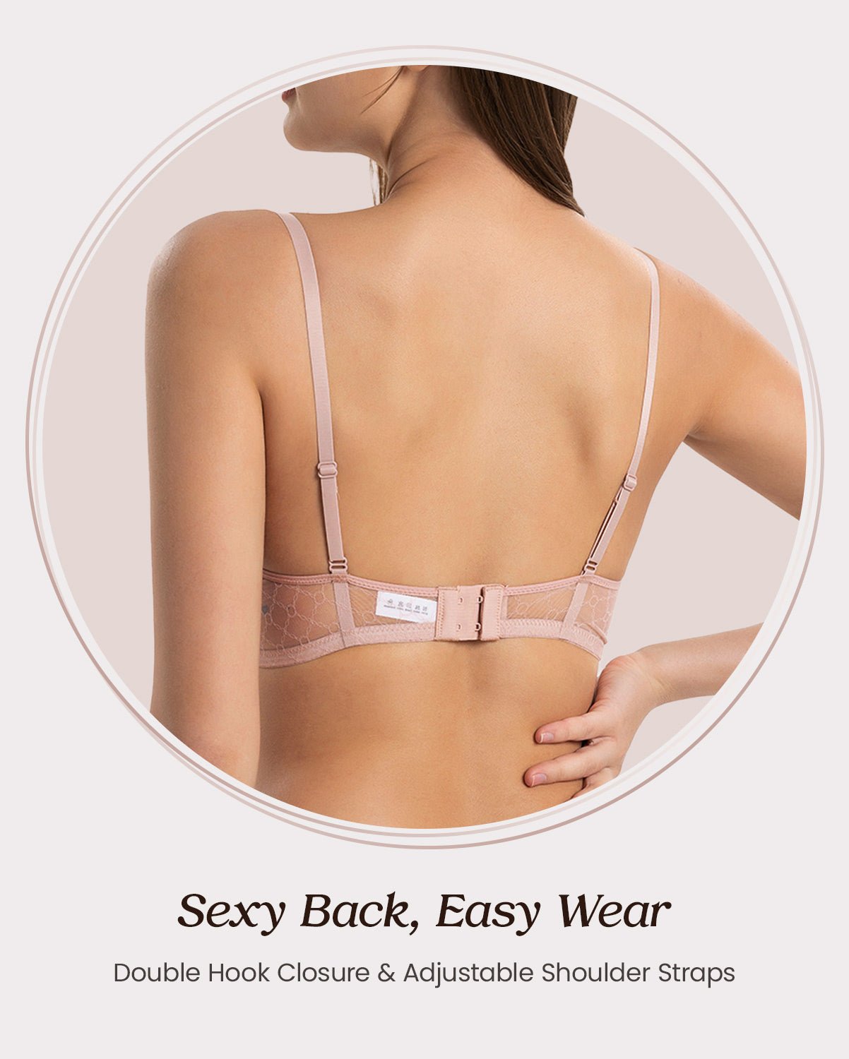 FEELITS BRA06 Silk Lace Triangle Bralette – Wireless Mulberry Silk Satin, Ultra-Breathable & Soft - FEELITS