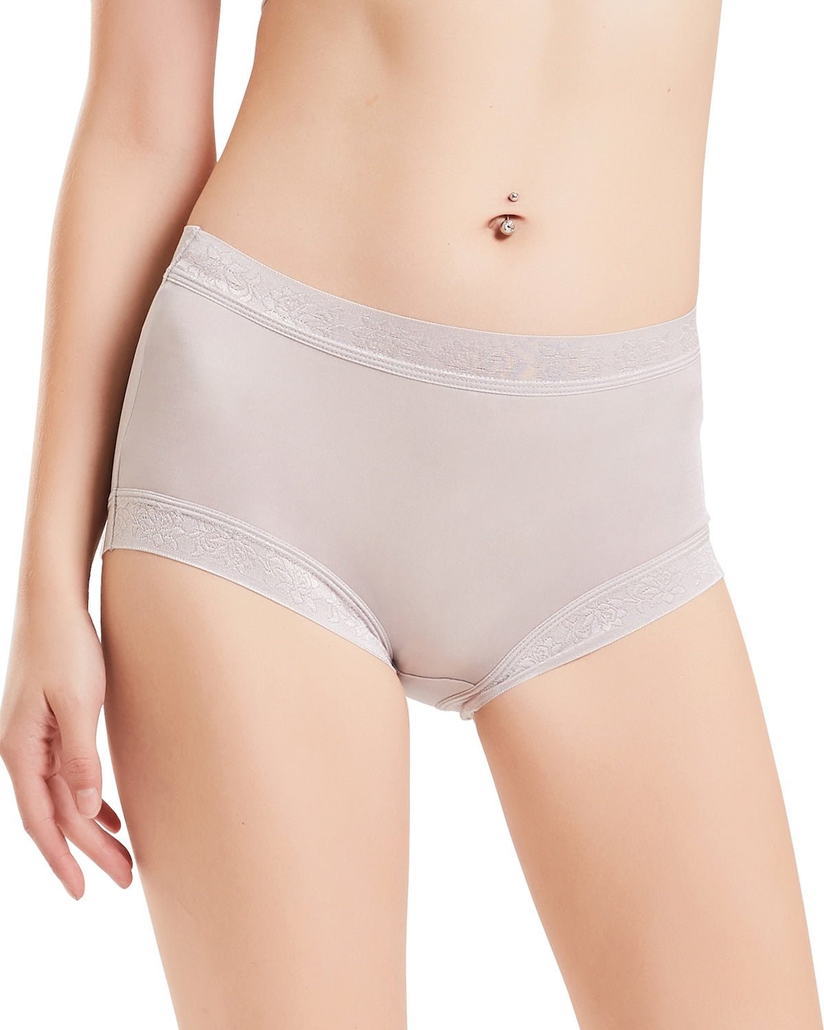 FEELITS KN10 Silk High-Waisted Lace Briefs – 6A Mulberry Silk, Breathable & Moisture-Wicking - FEELITS
