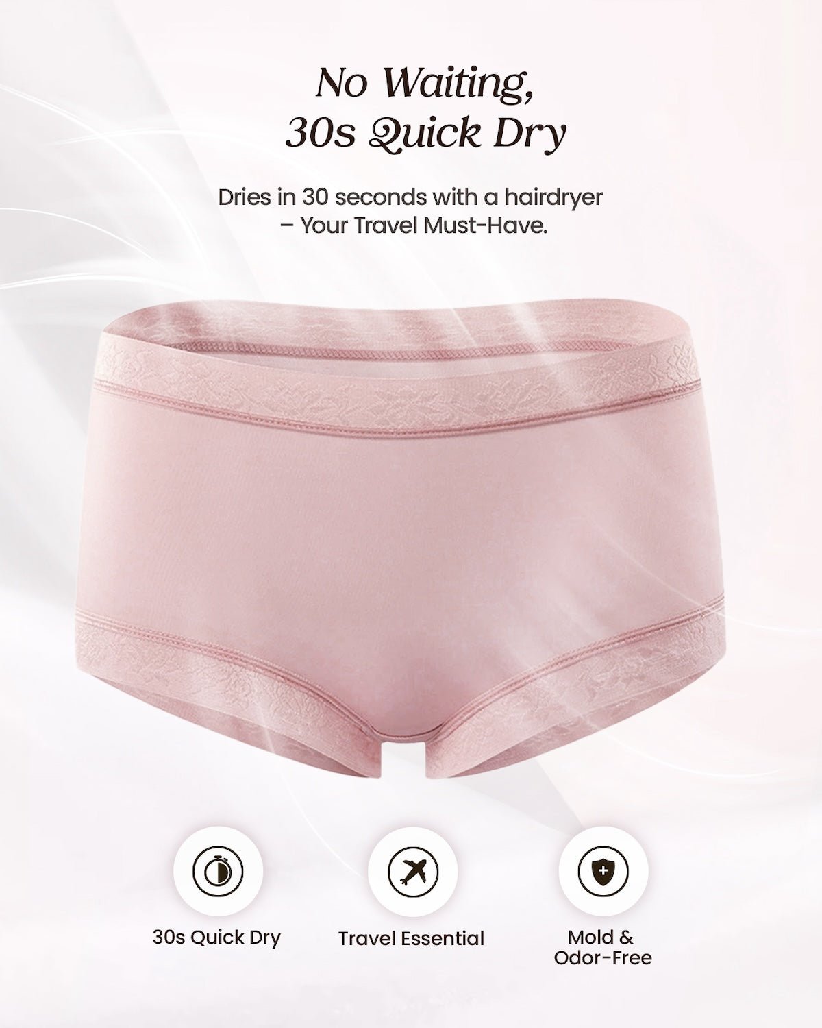 FEELITS KN10 Silk High-Waisted Lace Briefs – 6A Mulberry Silk, Breathable & Moisture-Wicking - FEELITS