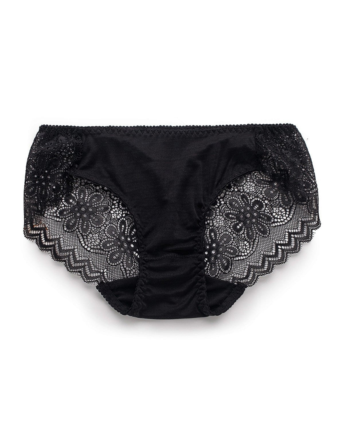 FEELITS KN15 Silk Lace Hipster Panties – 100% 6A Mulberry Silk, Breathable & Ultra-Soft - FEELITS