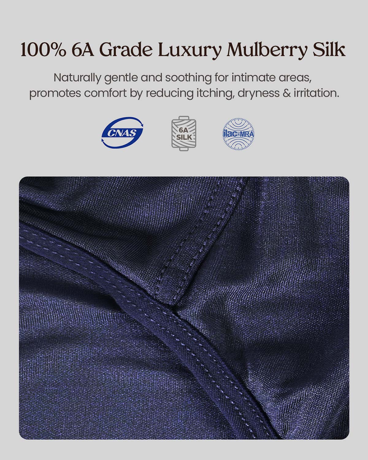 FEELITS KNM01 Men’s Silk Mid-Rise Classic Briefs – 6A Mulberry Silk, Breathable & Supportive - FEELITS