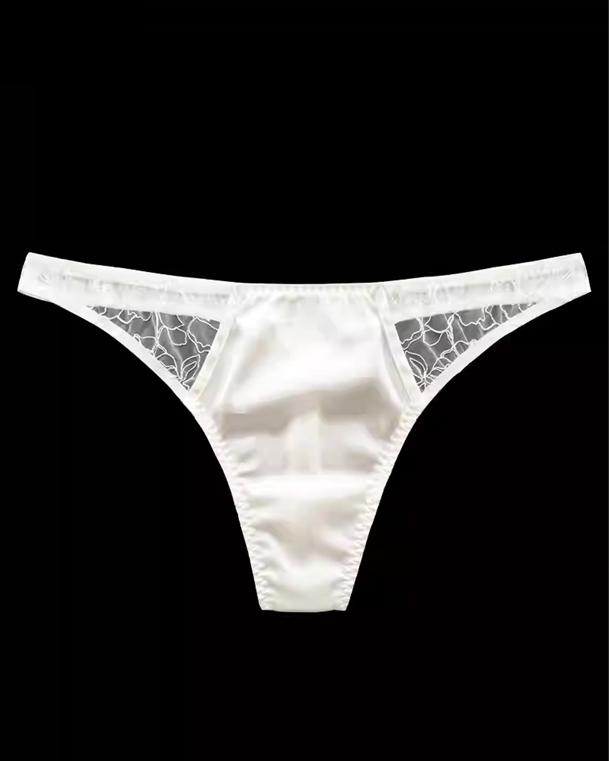 FEELITS SPA50 Mulberry Silk Lace T-Back Thong – Low-Rise, Seamless & No-Show Fit - FEELITS