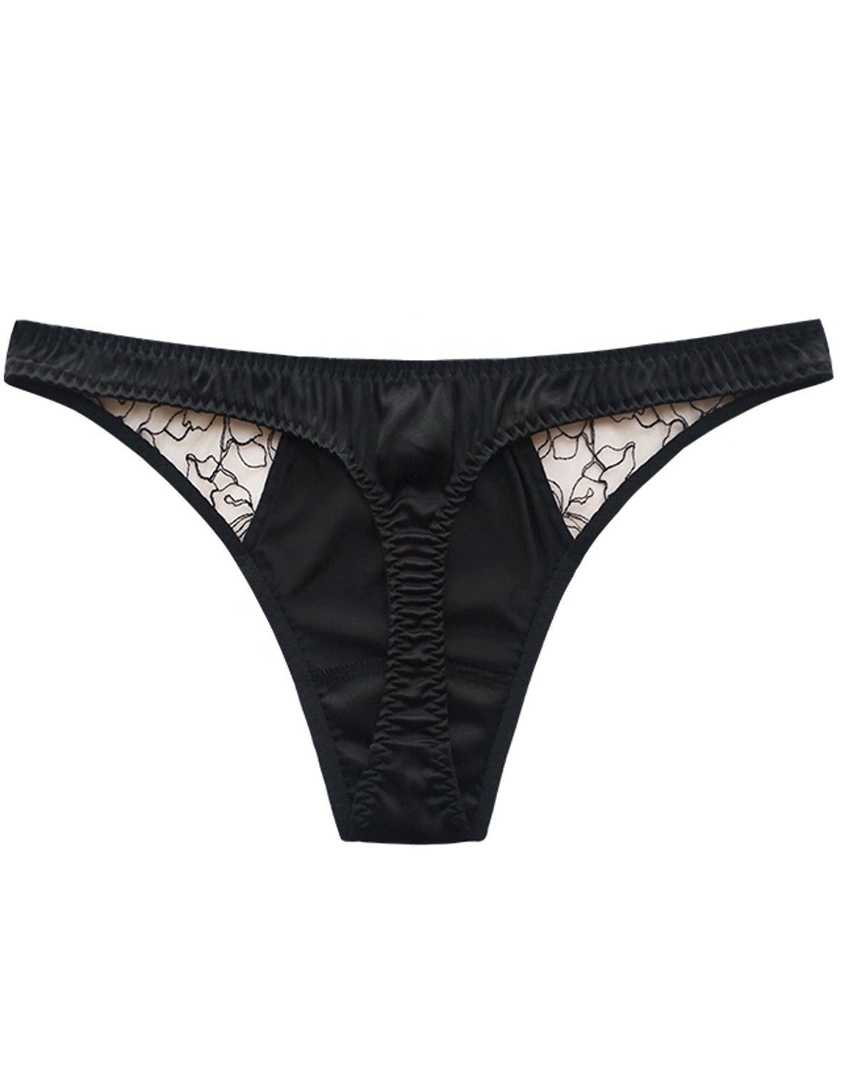 FEELITS SPA50 Mulberry Silk Lace T-Back Thong – Low-Rise, Seamless & No-Show Fit - FEELITS