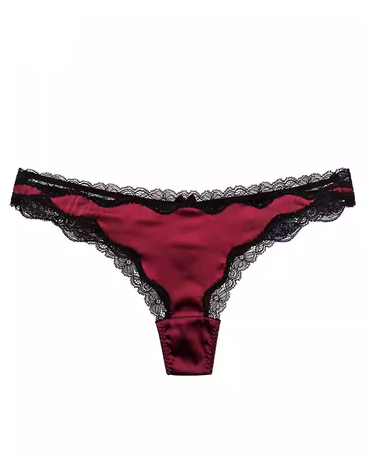 FEELITS SPA48 Low-Rise Silk Lace T-Back Thong – 93% Premium Mulberry Silk, No-Show & Breathable - FEELITS