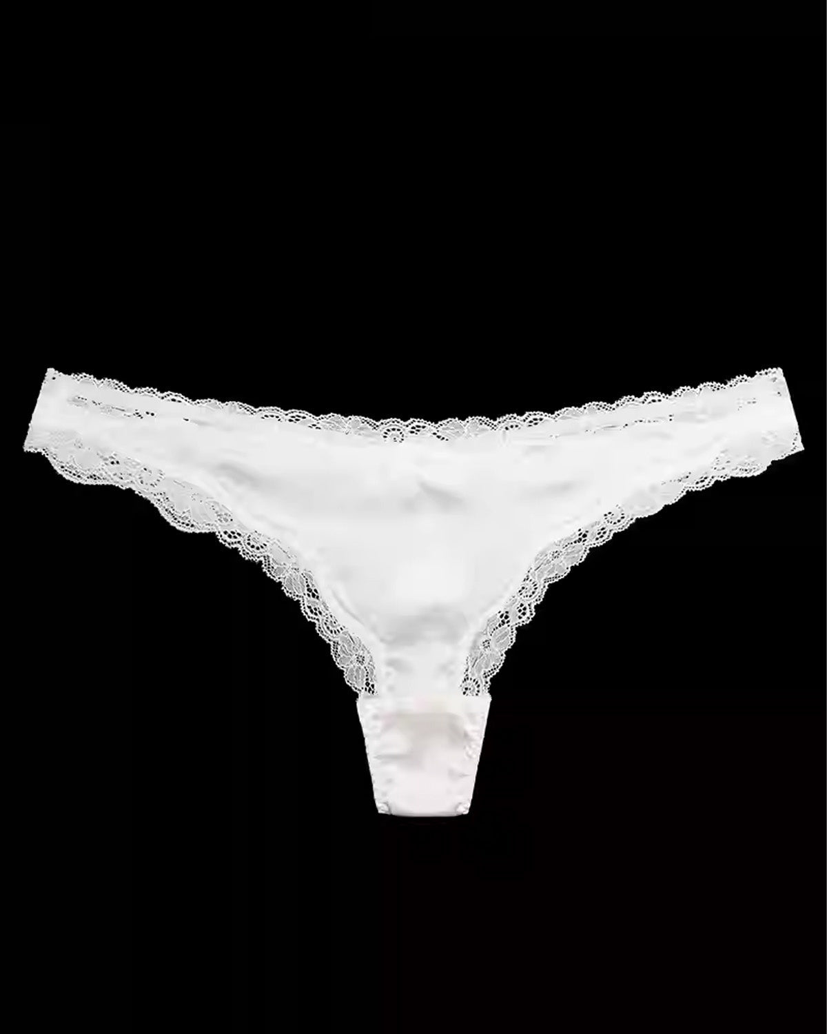 FEELITS SPA48 Low-Rise Silk Lace T-Back Thong – 93% Premium Mulberry Silk, No-Show & Breathable - FEELITS