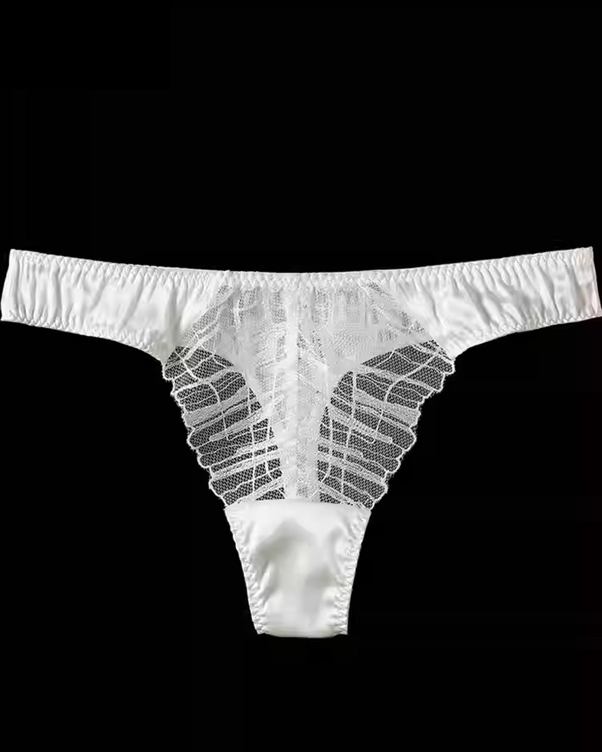 FEELITS SPA76 Mulberry Silk Lace T-Back Thong – Low-Rise, Seamless & No-Show Fit - FEELITS