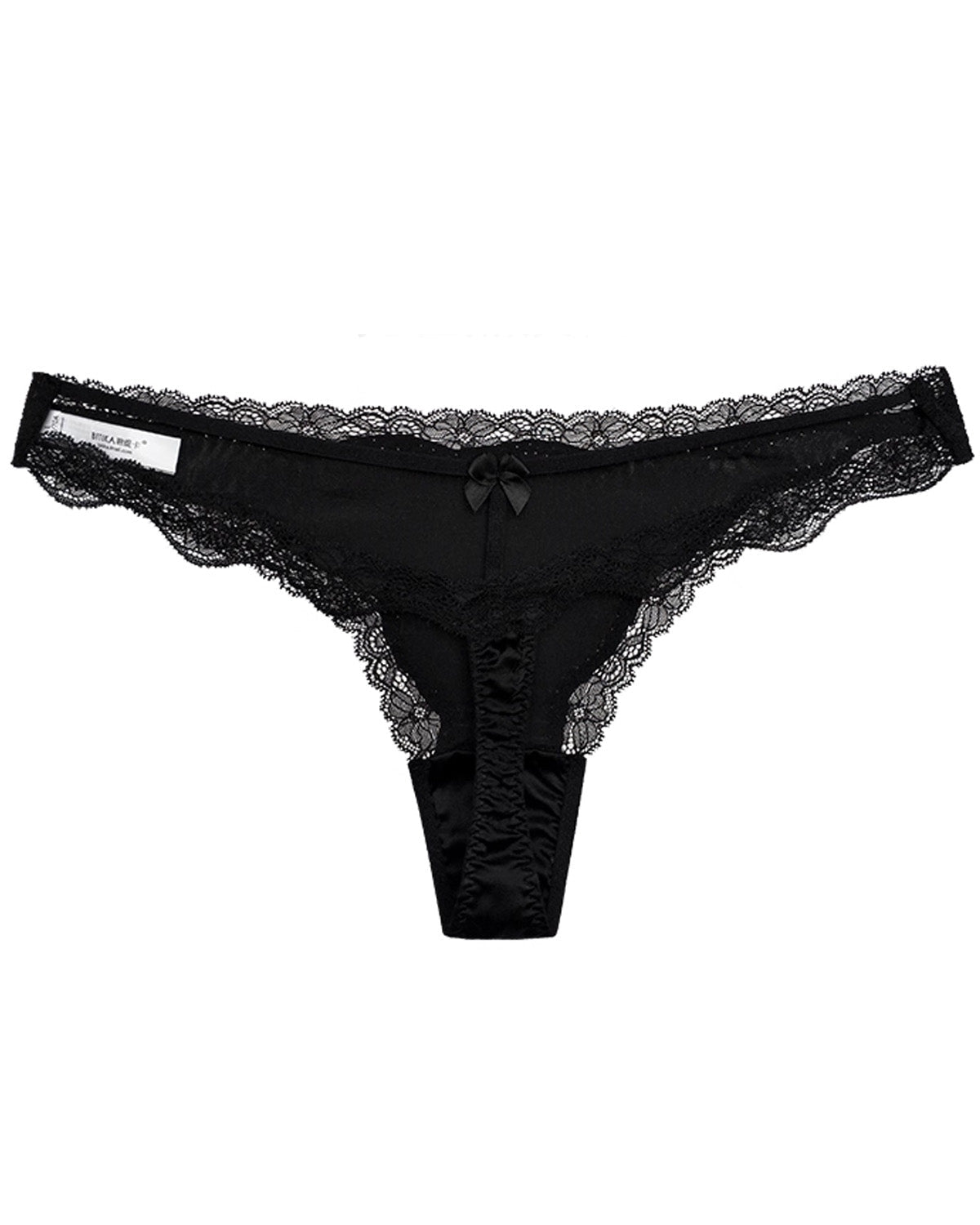 FEELITS SPA48 Low-Rise Silk Lace T-Back Thong – 93% Premium Mulberry Silk, No-Show & Breathable - FEELITS