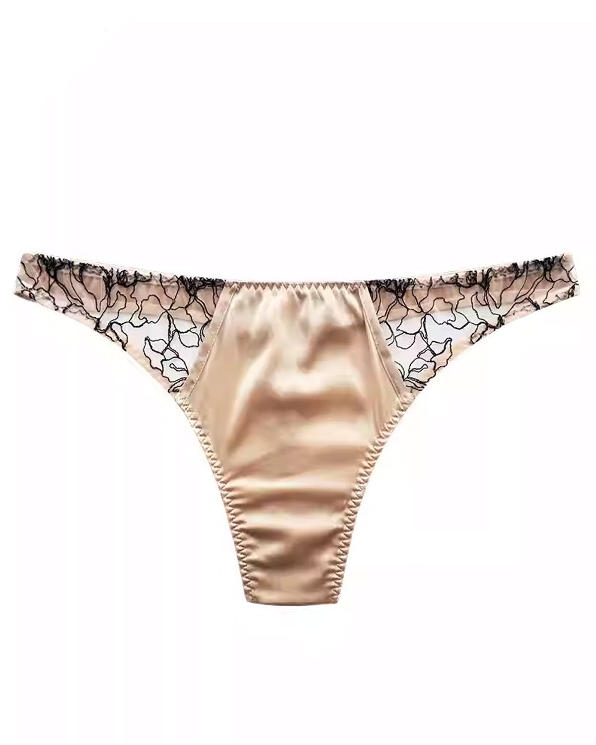 FEELITS SPA50 Mulberry Silk Lace T-Back Thong – Low-Rise, Seamless & No-Show Fit - FEELITS