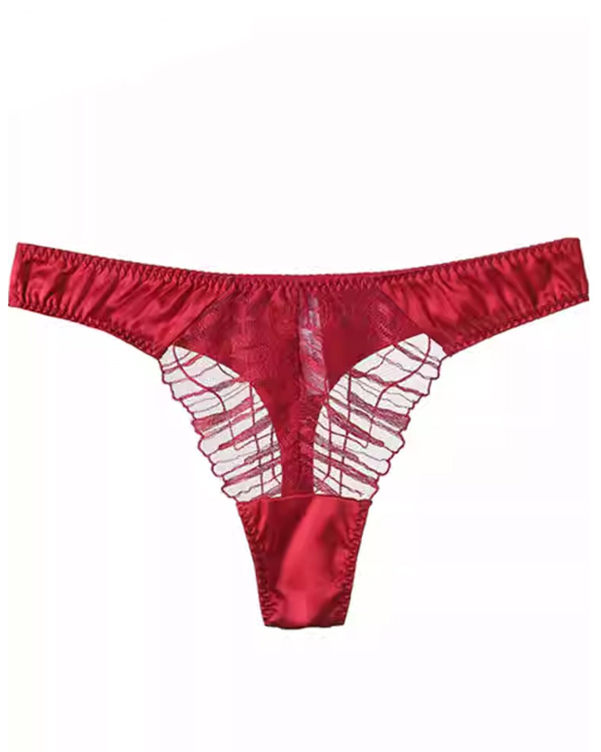 FEELITS SPA76 Mulberry Silk Lace T-Back Thong – Low-Rise, Seamless & No-Show Fit - FEELITS