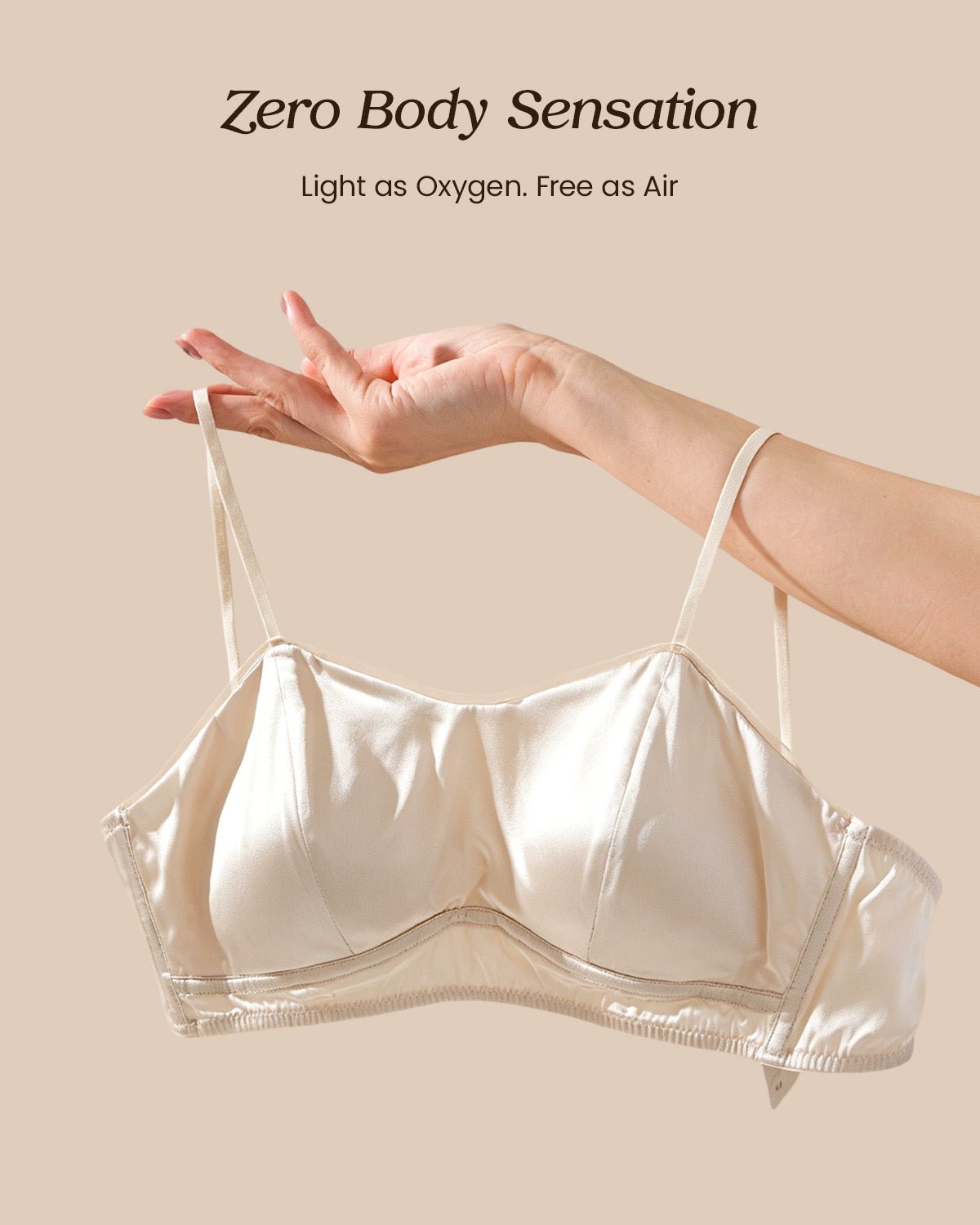 FEELITS BRA12 22 Momme Silk Padded Crop Top ¨C Adjustable Strap Mulberry Silk Camisole - FEELITS