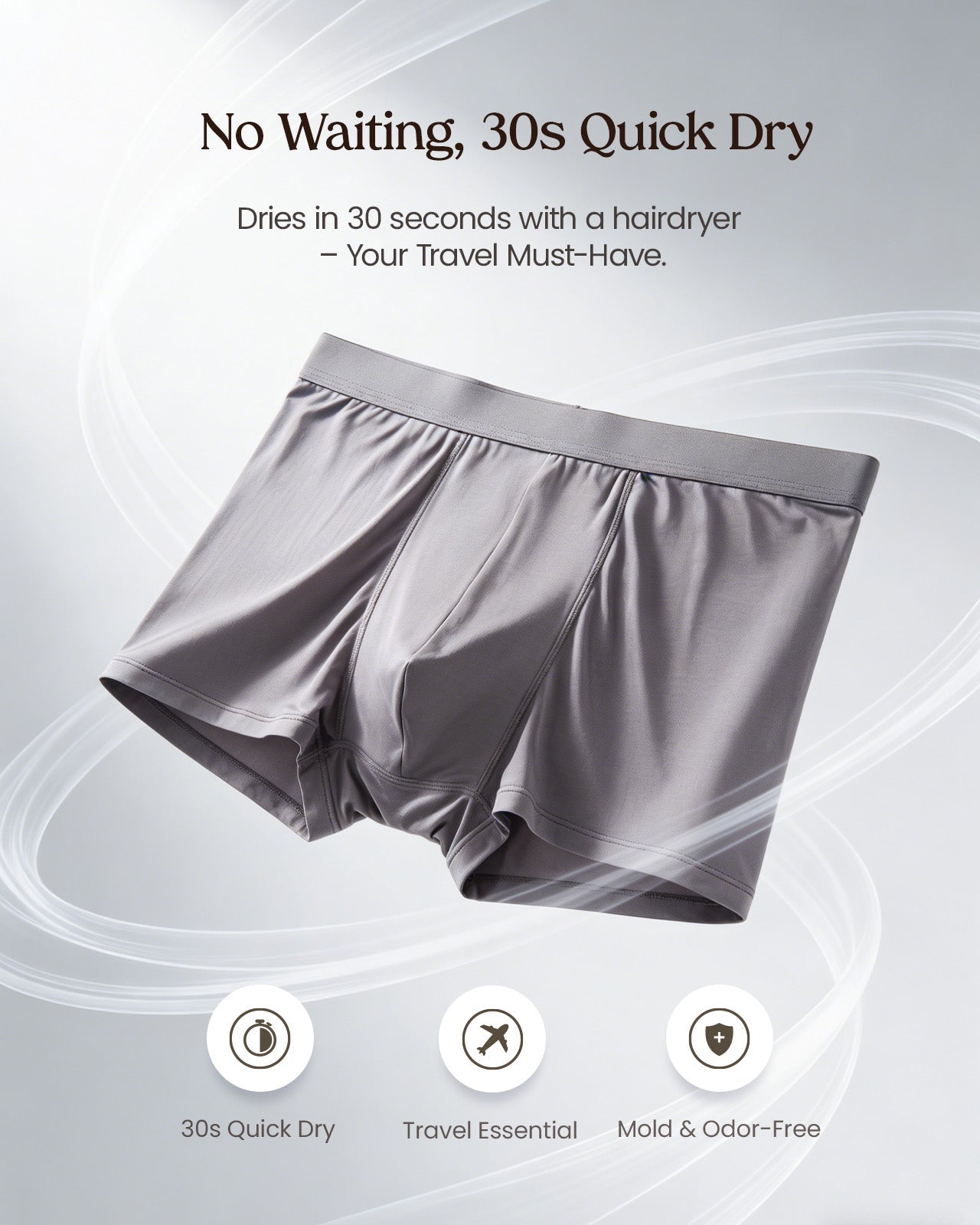 FEELITS KNM03 Men’s Mulberry Silk Boxer Briefs – 100% 6A Silk, Ultra-Soft & Breathable - FEELITS