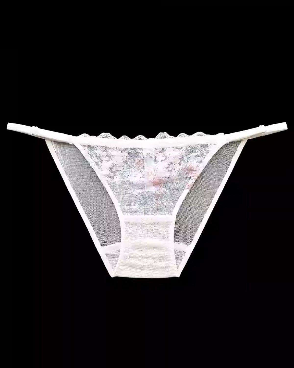 FEELITS SPA40 Mulberry Silk Lace Bikini Panties – Low-Rise & Adjustable Waist - FEELITS