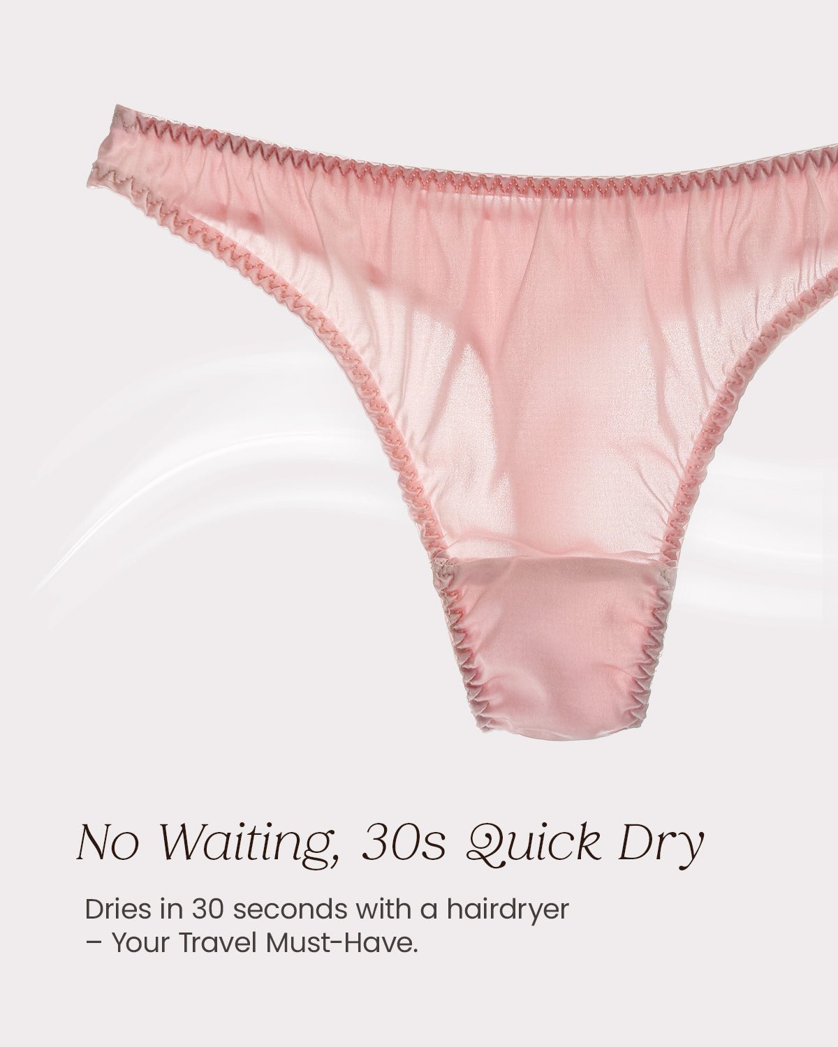 FEELITS SPA34 Silk Low-Rise Basic T-Back Thong Panties – 100% Mulberry Silk, Seamless & Breathable - FEELITS