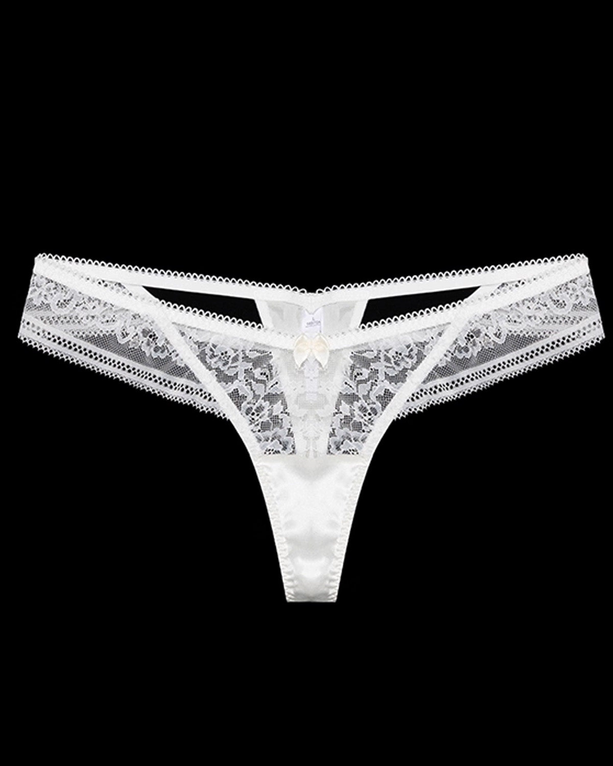 FEELITS SPA49 Mulberry Silk Lace Thong – Low-Rise, Seamless & No-Show Luxury Lingerie - FEELITS