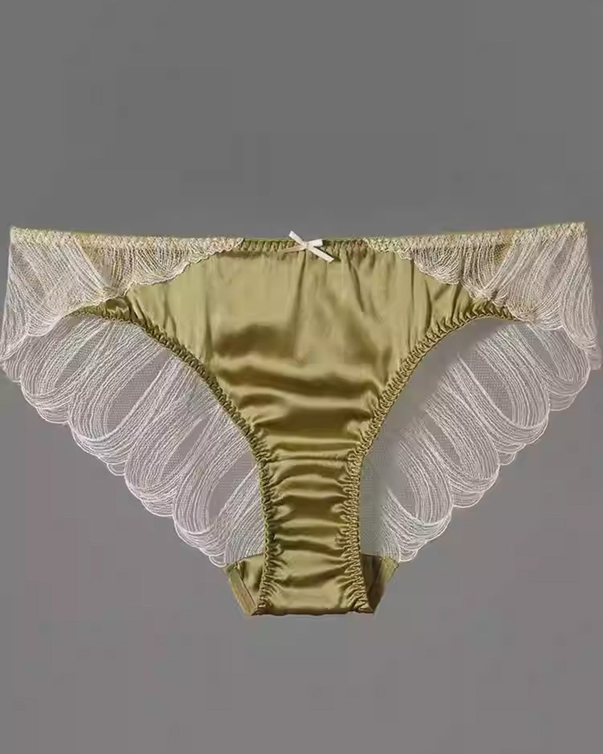 FEELITS SPA26 Mulberry Silk Sheer Lace Brief Panties – Low-Rise, Elegant & Adjustable Fit - FEELITS