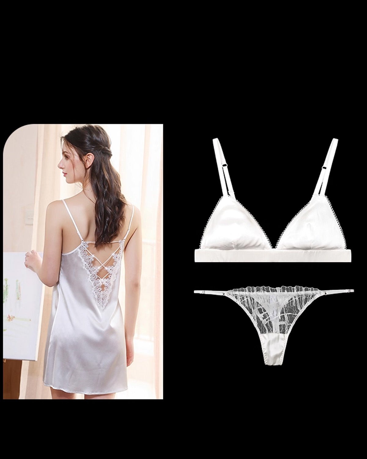 FEELITS SPA18 Mulberry Silk Lace Thong – Seamless Comfort, Low-Rise & Adjustable Fit - FEELITS