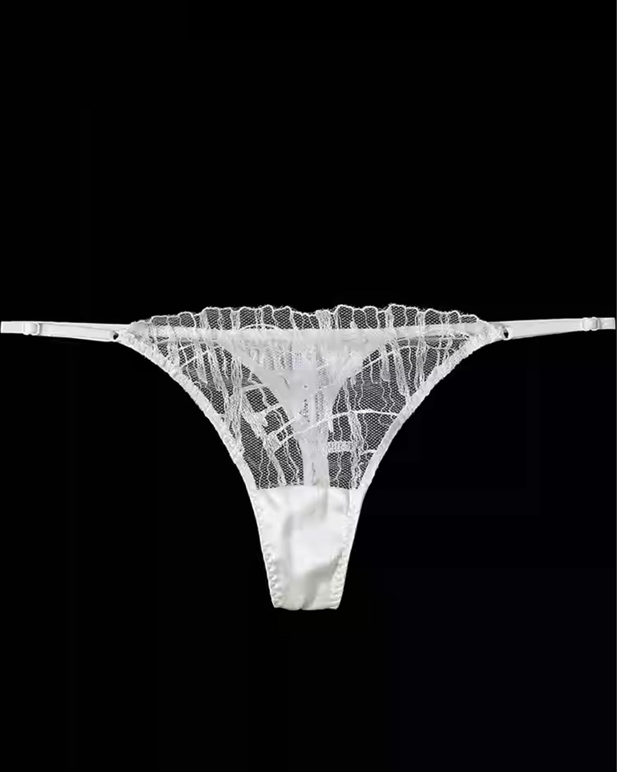 FEELITS SPA18 Mulberry Silk Lace Thong – Seamless Comfort, Low-Rise & Adjustable Fit - FEELITS