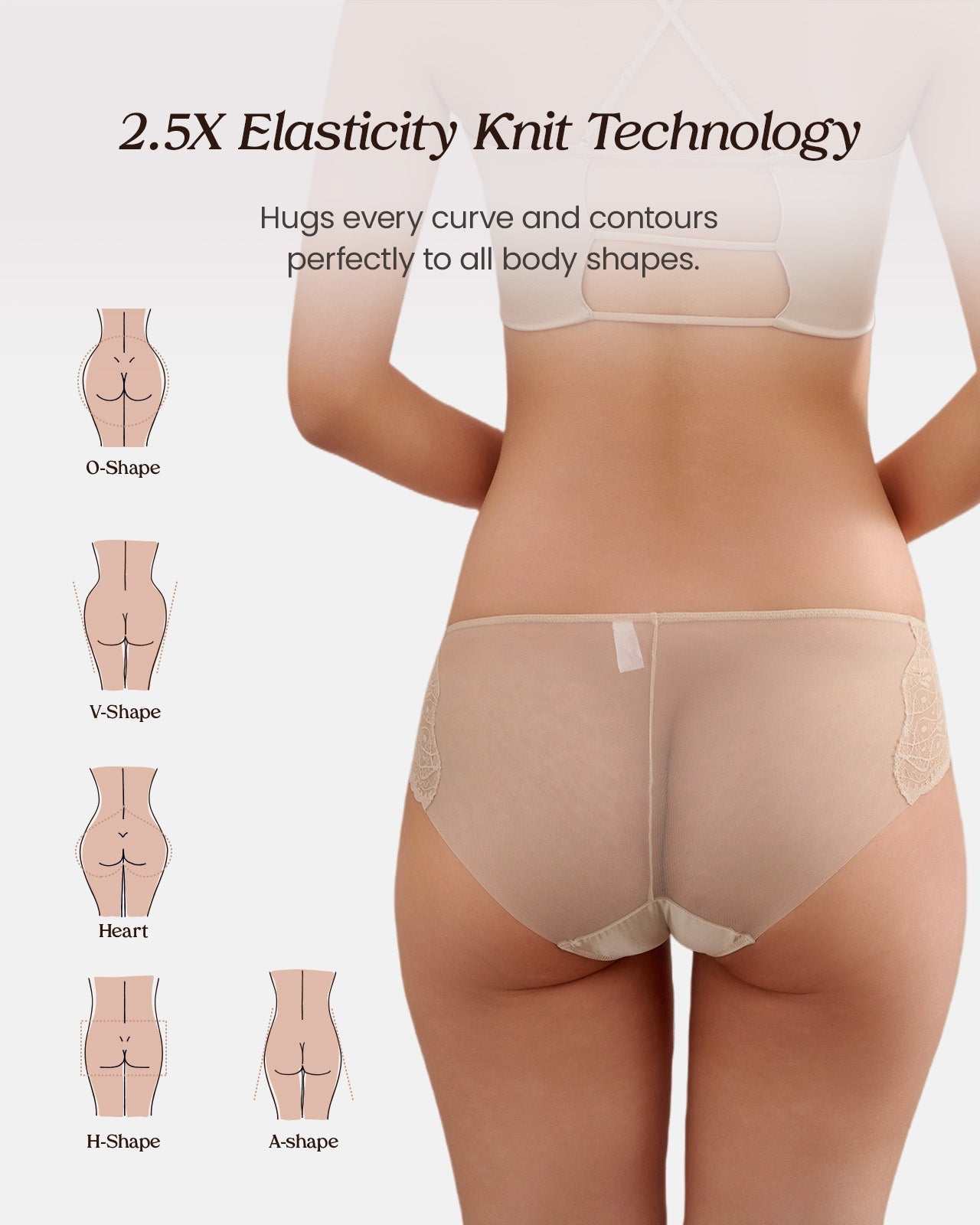 FEELITS KN23 Mulberry Silk Satin Bikini Panties – Breathable Lace Silk Underwear for Women - FEELITS