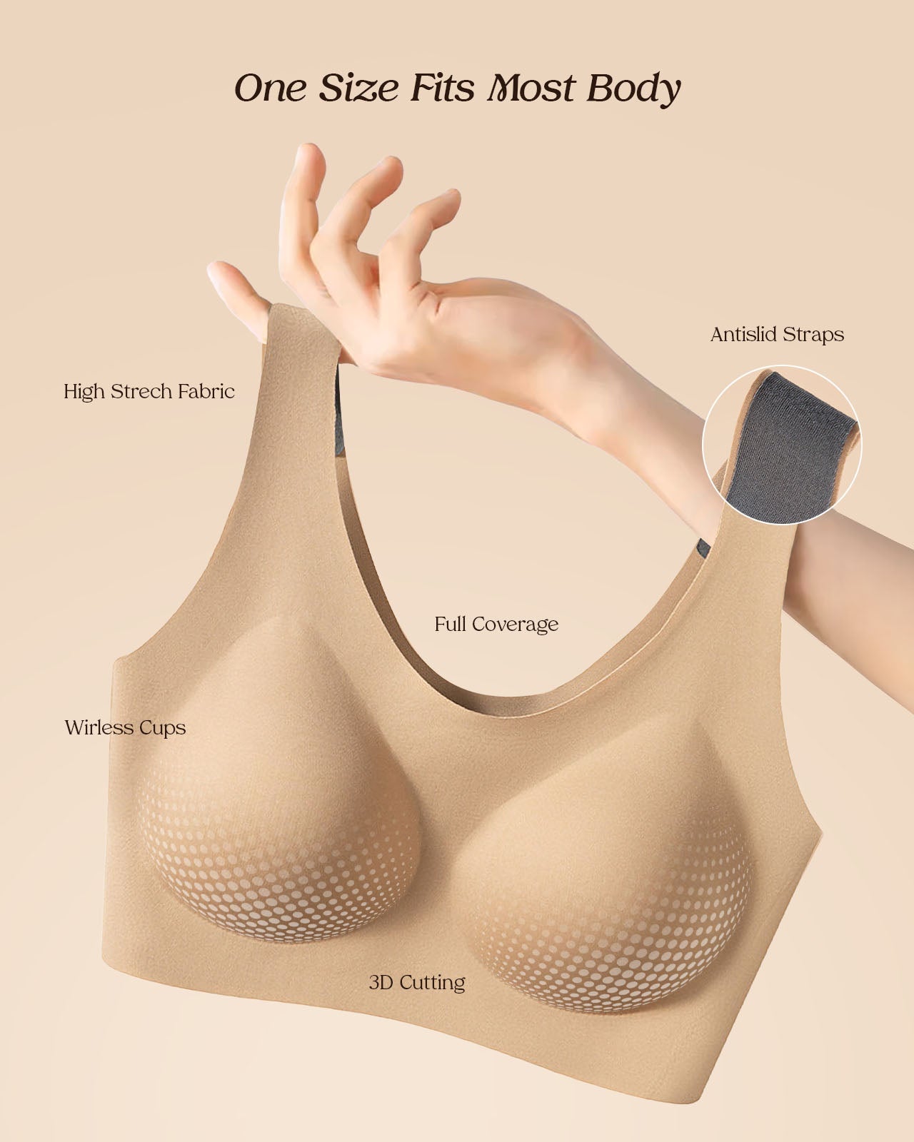 FEELITS BRA01 Women’s Seamless Silk Bralette Bra – Full Coverage, Soft & Zero-Pressure Comfort - FEELITS