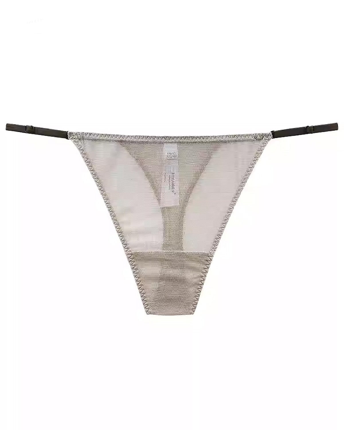 FEELITS SPA24 Mulberry Silk Sheer Mesh Thong for Women – Low-Rise, Adjustable & No-Show Fit - FEELITS