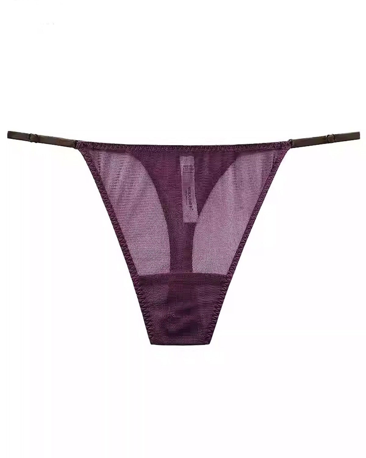 FEELITS SPA24 Mulberry Silk Sheer Mesh Thong for Women – Low-Rise, Adjustable & No-Show Fit - FEELITS