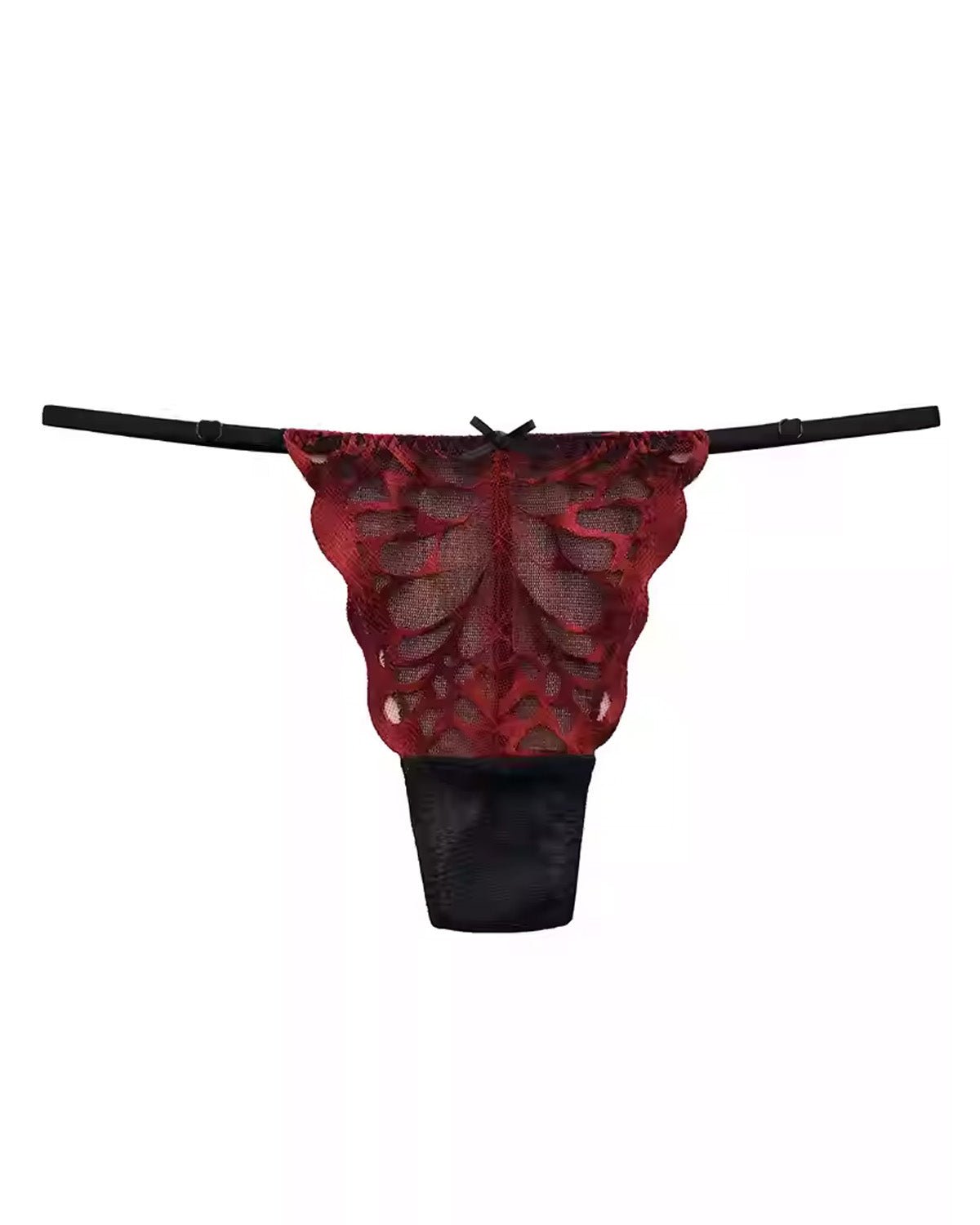 FEELITS SPA09 Butterfly Lace G-String Thong – 100% 6A Mulberry Silk, Sheer & Low-Rise - FEELITS