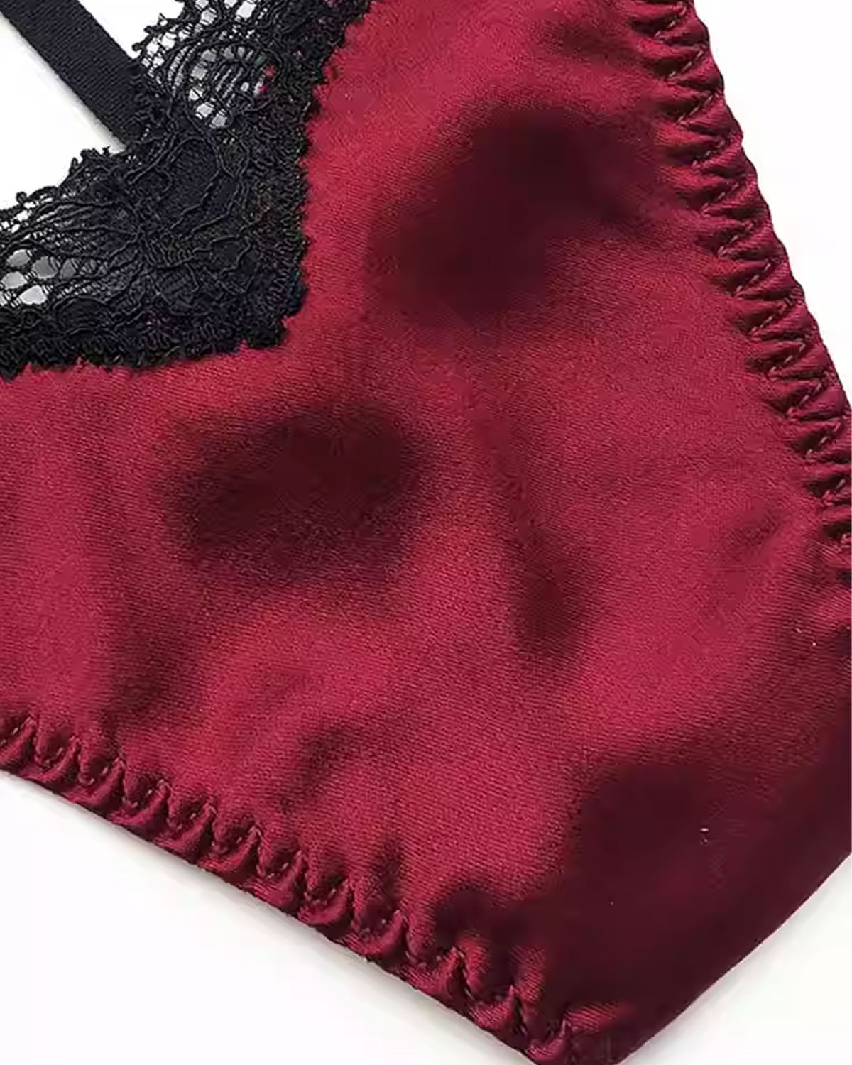FEELITS SPA29 Mulberry Silk Embroidered Lace T-Back Thong – Low-Rise, Adjustable & Bow Detail - FEELITS