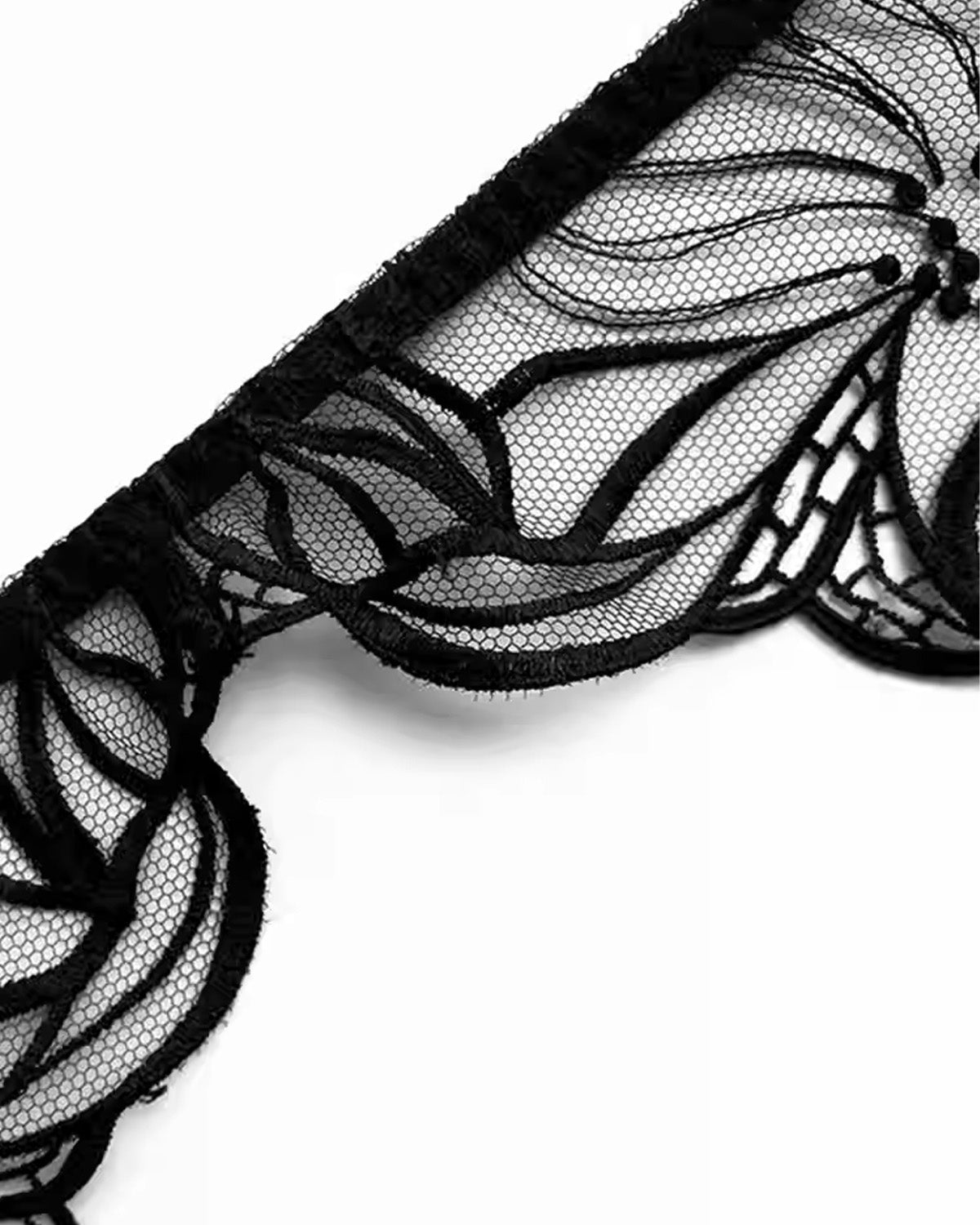 FEELITS SPA25 Embroidered Lace Silk Thong – Low-Rise Luxury Lingerie for Honeymoon & Wedding - FEELITS