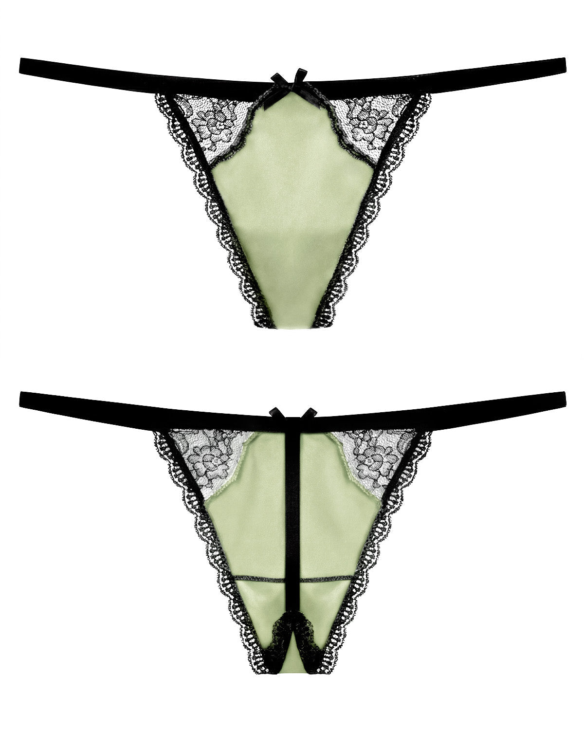 FEELITS TH12 Silk Lace G-String Panties – 100% 6A Mulberry Silk, No-Show & Adjustable Fit - FEELITS