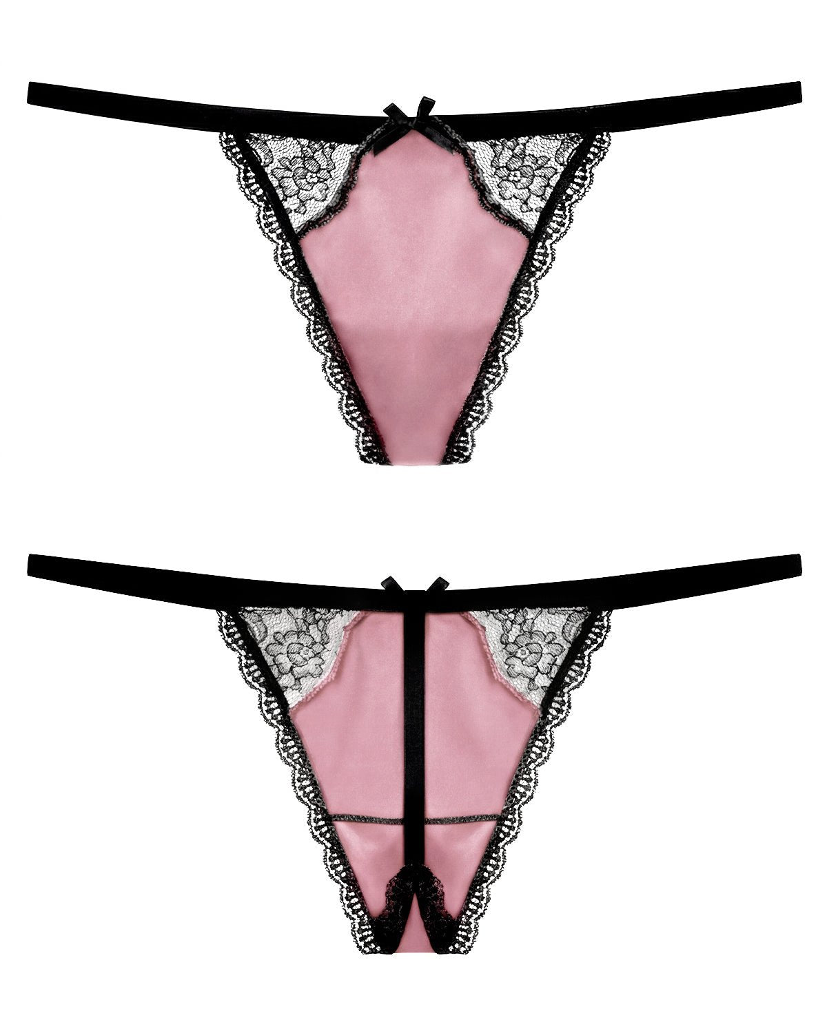 FEELITS TH12 Silk Lace G-String Panties – 100% 6A Mulberry Silk, No-Show & Adjustable Fit - FEELITS