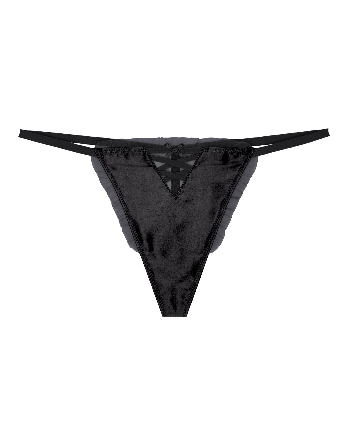 FEELITS TH04 Silk Lace G-String Thong – 100% 6A Mulberry Silk, Adjustable & No-Show - FEELITS